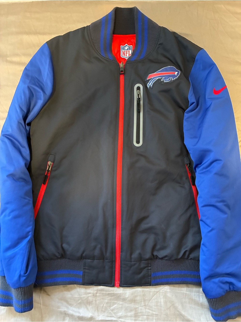 NFL Buffalo Bills Sideline Destroyer Reversible Performance Jacket- Black/Red